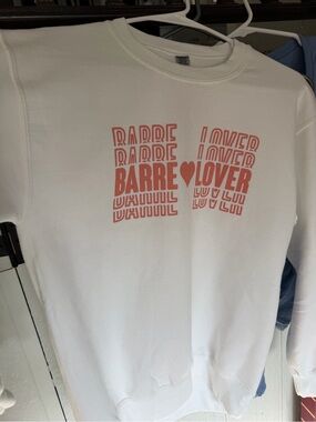 Barre Lover White Crewneck Sweatshirt